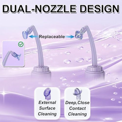 Portable Bidet Sprayer,500Ml,Portable Perineal Wash Bottle Dual Nozzles,Gentle Water Flow,Soft Material,EVA Body,Textured Grip,Travel and Home Use,B - color: B