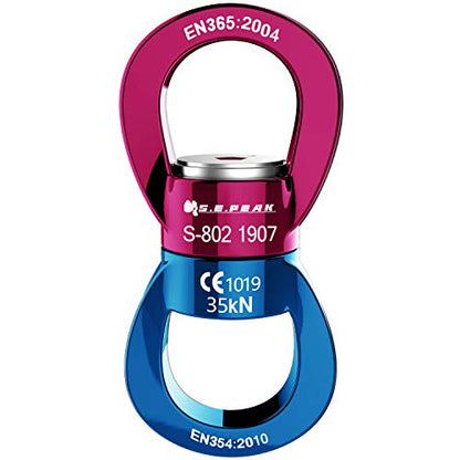 PROND Swing Swivel 35kN Safest Rotational Device, Swing Spinner, Carabiner Swivel, Climbing Rope Swivels for Children’s Web Tree Swing Setting, Aerial Dance, Hanging Hammock - color: Blue Red