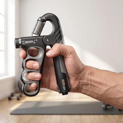Grip Strength Trainer with Counter, Adjustable Hand Gripper Strengthener, Forearm Strengthener for Home Fitness Workout for Musicians Athletes