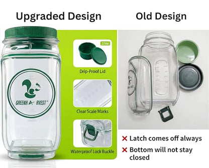 The Original Salad Pod Set-Portable Leakproof Salad Pod Mason Jar Side Open With Dressing Cup-Salad Jar with Side Opening Lid, Salad Prep Reusable Container For Fresh Meals OnTheGo
