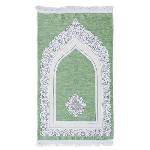 Luxurious Velvet Prayer Mat – Soft, Elegant & Foldable – Available in 5 Beautiful Colors (Green) - color: Green
