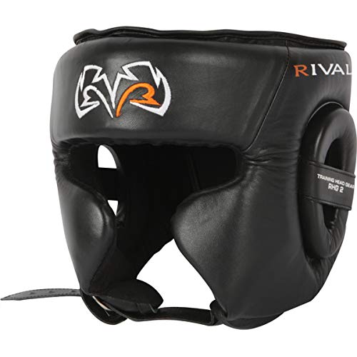 RIVAL Boxing RHG2 Hybrid Headgear - Ultra-Thin, Super-Sleek Design, Compact Training Style with Cheek Guards - color: Black, size: X-Large