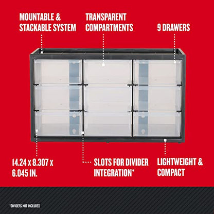 CRAFTSMAN Storage Organizer Bin System, 9 Compartment, Plastic (CMST40709) (Pack of 2) - size: 1 Count (Pack of 2), style: 9 Bins