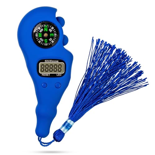 Digital Finger Tasbih with Compass & Night Light - Islamic Prayer Beads Counter, Finger Counter for Dhikr, Meditation, Relaxation, and Healing - color: Blue