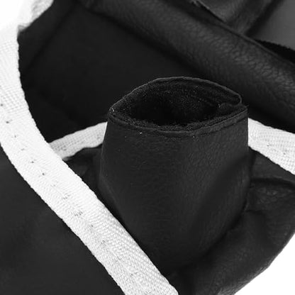 POPETPOP Half-Finger Boxing Gloves and Wrist Wraps, Breathable Cloth Kickboxing Training Sparring Gloves for Gym and Bag Work, 1 Pair Black Protective Hand Wraps for Martial Arts