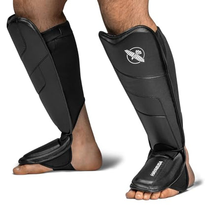 Hayabusa T3 Full-Back Shin Guards - color: Black, size: Small