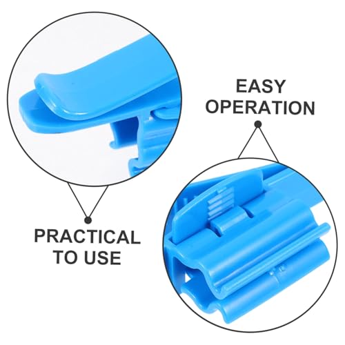 6pcs Aquarium Hose Clamp Plastic Clips for Water Pipe Fixing Multi-Functional Accessories for Fish Tank and Aquarium Dosing Pump Tubes - color: Blue