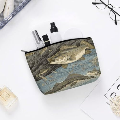 Fishing Makeup Bag for Women, Toiletry Bag Portable PU, Cosmetic Bag Travel Essentials Toiletries Accessories