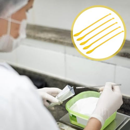 Mobestech 50 Pcs Double-Headed Plastic Lab Scoops Sampling Spoons Lightweight Mixing Spatulas for Powder Granules Solid Materials in Laboratory Home and Restaurant Use