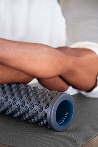 Teeter Massage Foam Roller - Textured for Deep Tissue Muscle Relief to Boost Recovery, Flexibility, Mobility - Back Pain Relief, Sports Massage, Myofascial Release - color: More Firm (Gray/Bumpy)
