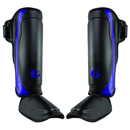 Ultimate - Performance Series - Shin Instep - Boxing MMA Muay Thai Taekwondo Training - color: Blue, size: Small-Medium