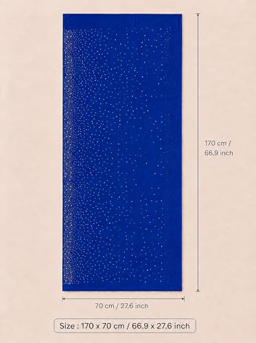 Chiffon Hijab Scarf for Women, Rhinestone Pearl Muslim Head Scarf, Lightweight Shawl Wrap - color: Royal Blue