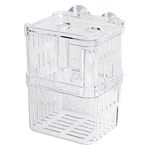 1/2 Fish Breeding Box - Aquarium Breeder Box, Fish Acclimation Box with 2 Suction Cups | Easily Install Fish Isolation Box, Acrylic Aquarium Hatchery Incubator for Baby Fishes Shrimp Betta Guppy - size: M