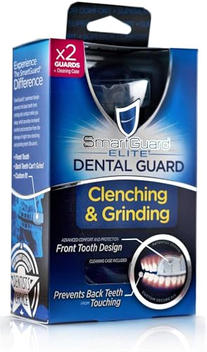 Dental Guard SMARTGUARD Elite (2 Guards 1 Travel case) Front Tooth Custom Anti Teeth Grinding Night Guard for Clenching - Dentist Designed - Bruxing Splint Mouth Protector for Relief of Symptoms - size: 2 Count (Pack of 1)