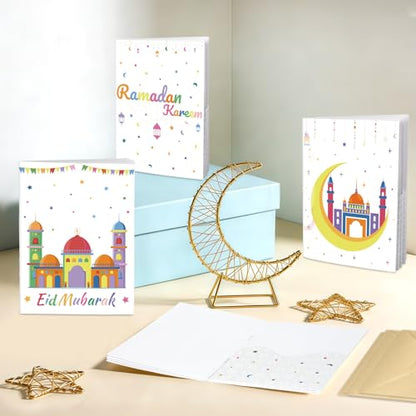 4 Sets Eid Gift Card Book, Eid Mubarak Money Holder Cards with Envelopes, Islamic Holiday Ramadan Kareem Gift Card Booklet Organizer for Family, Friends - color: Eid.Book