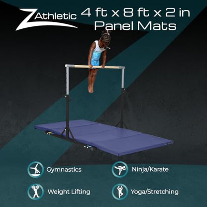 Z Athletic Folding Mat for Gymnastics, Tumbling, Cheerleading, and More, 4 Ft x 8 Ft x 2 In
