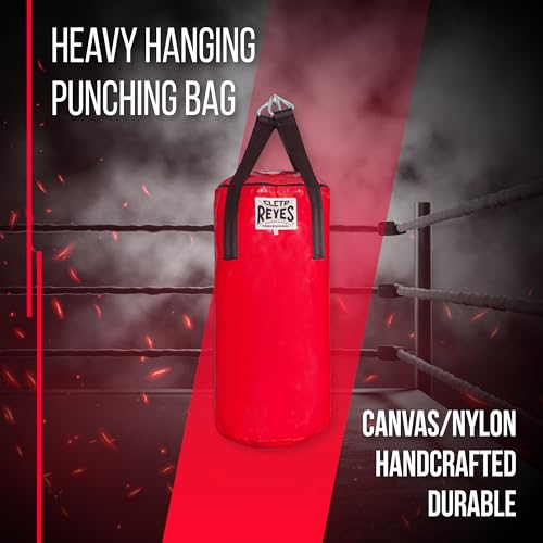 CLETO REYES Heavy Hanging Punching Bag for Adults Boxing Training Equipment, MMA, Kickboxing, Muay Thai, Nylon-Canvas, Small, Classic Red - size: Unfilled