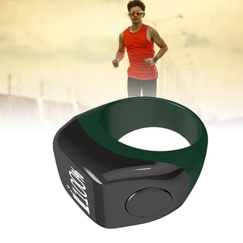 Finger Smart Tally Counter Ring, Muslim Digital Azan Alarm Clock, Vibration Reminder, Touch Control, 0.42in Screen, for Nice Islamic Gift - color: Green