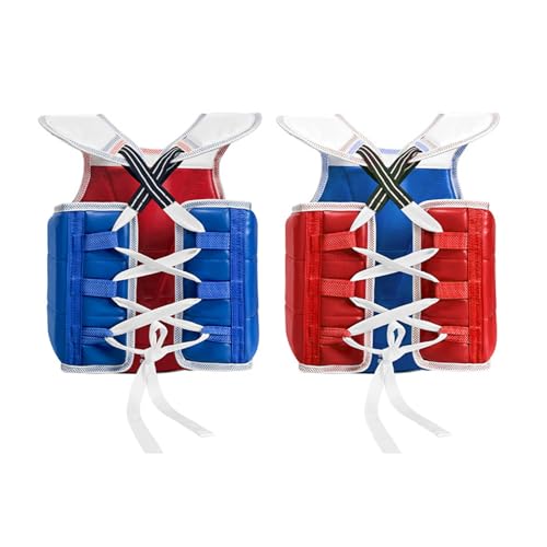 Taekwondo Chest Guard Breathable Polyester Adjustable Fit Training Gear Leather Taekwondo Protectors Perfect for Adults PU Martials Art Chest Guard Adjustable - size: Large