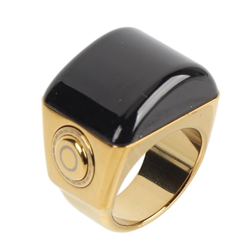 Smart Ring Counter Zinc Alloy Smart Tasbih Ring IP67 Digital Rechargeable Finger Counter Prayer Time Reminder Unisex (18mm) - size: 18mm