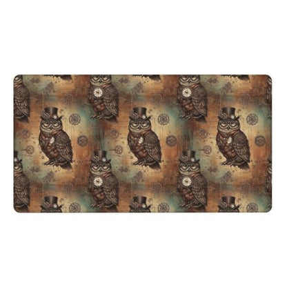 Oversized Gaming Desk Mat Retro Steam Punk Bird Steampunk Owl, Non Slip Rubber Bottom Mouse Pad Fit Laptop Keyboard Setup - color: Pattern (153), size: 29.5L x 15.8W inches