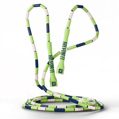 Sportbit Custom-Fit Beaded Jump Rope – Adjustable Length for Kids & Adults, Men & Women – Durable Fitness Rope for Gym & Home - color: Green / Blue / White