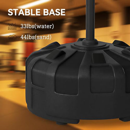 Soozier 3-in-1 Boxing Bag with Stand Adjustable Height 2 Target Arms Black | Punching Speed Bag Set, Freestanding Boxing Bag, Training, Exercise, Fitness, Stress Relief