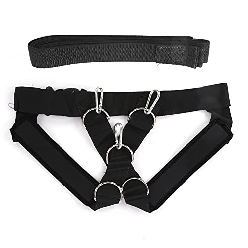 Weight Bearing Shoulder Strap | Pulling Sled Harness Vest with Tension Bands | Adjustable for Strength/Endurance/Flexibility Training | Nylon & Metal Construction - color: Black