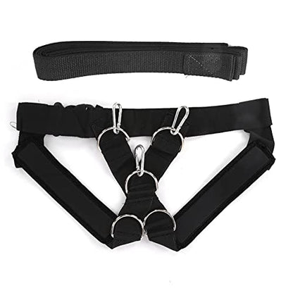Weight Bearing Shoulder Strap | Pulling Sled Harness Vest with Tension Bands | Adjustable for Strength/Endurance/Flexibility Training | Nylon & Metal Construction - color: Black