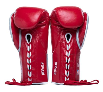 HIT N MOVE Süvari Horsehair Boxing Gloves Hook and Loop, Lace-Up Boxing Gloves Men, Boxing Equipment, MMA Gloves Men, UFC Gloves Horsehair and 100% Cow Leather - size: 12 Oz, style: Lace-up Red/White