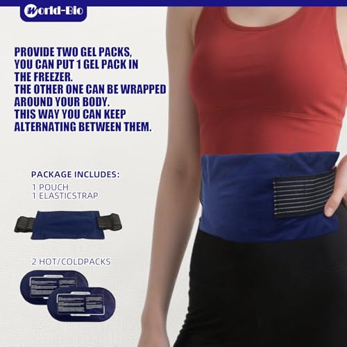 World-Bio Ice Pack for Injuries Reusable, Soft Ice Packs with Adjustable Straps for Muscle Pain, Swelling, Multifunctional Hot and Cold Compress for Knee, Shoulder, Arm, Leg,Back,Head,Ankle - size: 3 Count 9.8" x 5.1"