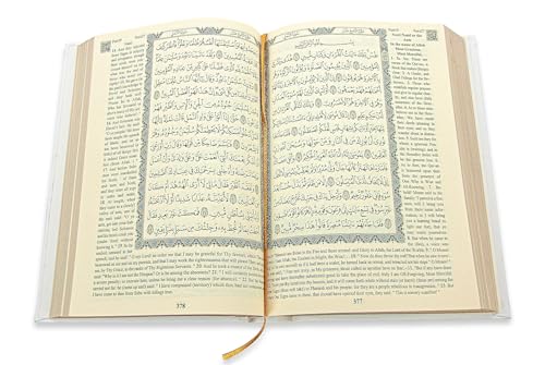 ihvan online, Holy Quran – Arabic & English Translation,Thermo Leather Hardcover, Easy-to-Read Script, QR Code Audio Support, Islamic Gift for Ramadan, Eid, Hajj & Umrah, White, 6'' X 8'' - color: Arabic & English Translation-white