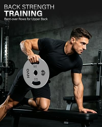 HVO Olympic Weight Plates with Grip: 2 Inch Standard Calibrated Weight Plates For Home Gyms, Fitness Centers, Strength Workouts, Barbell Use Olympic Standard Weights - size: 10LB Pair