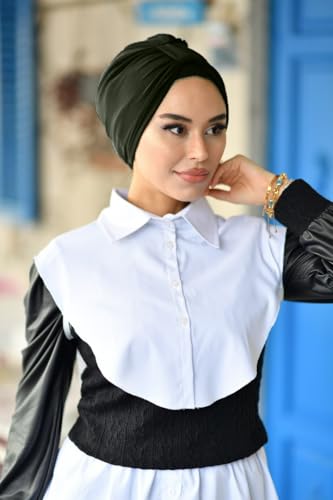 para life Band Turbans for Women, Breathable Instant Turban|Standard Size Stretchable Cotton Sandy|Pre-tied Hijab Cap - color: Khaki