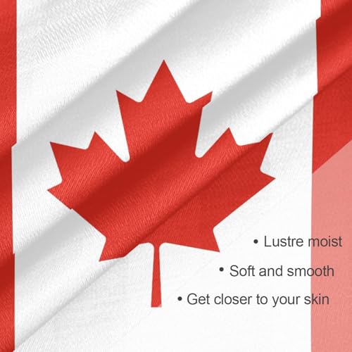 Bandana Square Head Scarf for Women Satin Hair Wrap Fashion Headband 27" - color: Flag of Canada
