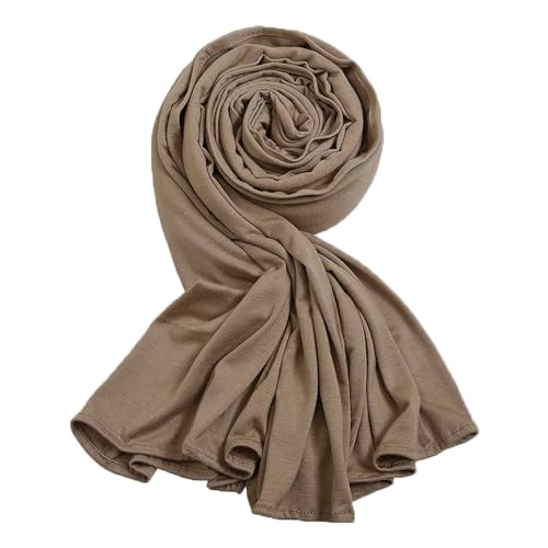Soft Stretch Head Wrap Scarfs Long Turban Head Wrap Tie for Women - color: Khaki