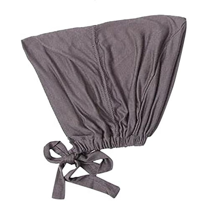 Chiffon Hijab with Undercap Fashion Solid Color Chiffon Head Wraps Under Scarf Caps Muslim Fashion Bandage - color: Dark Gray