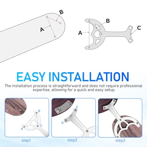 STOBOK Ceiling Fan Blade Arm Replacement Universal White Metal Fan Blade Support Rod Bracket Parts Repair Easy Installation
