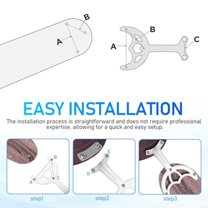 STOBOK Ceiling Fan Blade Arm Replacement Universal White Metal Fan Blade Support Rod Bracket Parts Repair Easy Installation