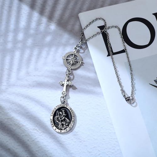 SANDOO St Christopher Medal for Car - Saint Christopher Charm Hanger, Protection Talisman, New Car Gift for Women & Men