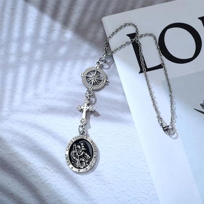 SANDOO St Christopher Medal for Car - Saint Christopher Charm Hanger, Protection Talisman, New Car Gift for Women & Men