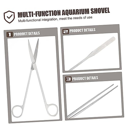 1set Aquarium Scissors Shovel Multi-function Aquatic Tools for Plant Maintenance Portable and Easy to Use for Freshwater Aquariums