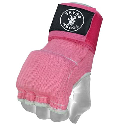 Boxing Gel Hand Wraps Quick Wraps – Padded Inner Gloves for Boxing, Muay Thai, Kickboxing & MMA Training - color: Pink, size: Large