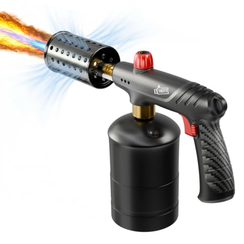 High Output Propane Torch Head with Trigger Start & Safety Lock | Heavy Duty Weed Burner, Charcoal Starter & Culinary Searing Torch for Steak, Sous Vide, fits 1lb Tank (Tank Not Included)