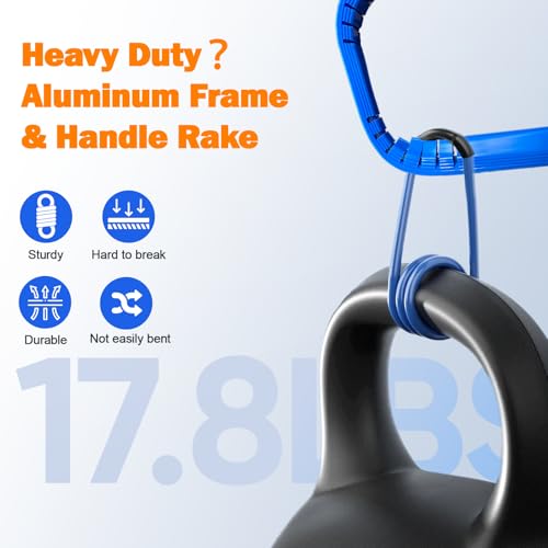 17.5" Pool Skimmer Net, Pool Net Skimmer for Cleaning, Large Deep Replacement Net for Above Ground & Inground Pools, Heavy Duty Aluminum Frame Deep Fine Mesh Swimming Pool Leaf Net, (No Pole) - size: 17.5