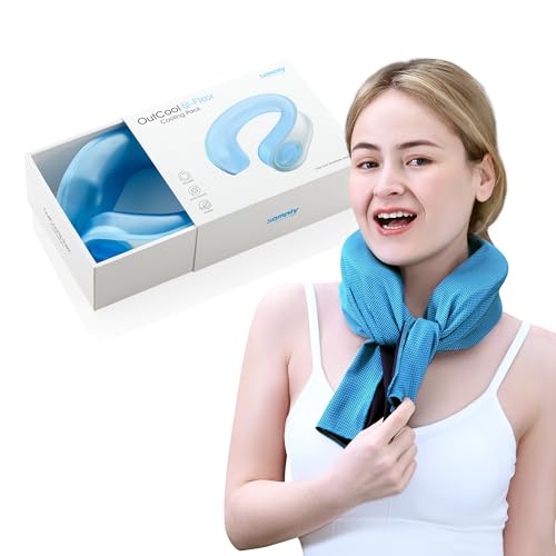 samply Reusable Ice Packs for Neck and Shoulder, Cold Compress, Relief of Pain, Swelling, Sprains, Office Pressure, Wearable Neck Cooler Towels of Cooling Wraps for Hot Weather,Royal Blue - color: Royal Blue