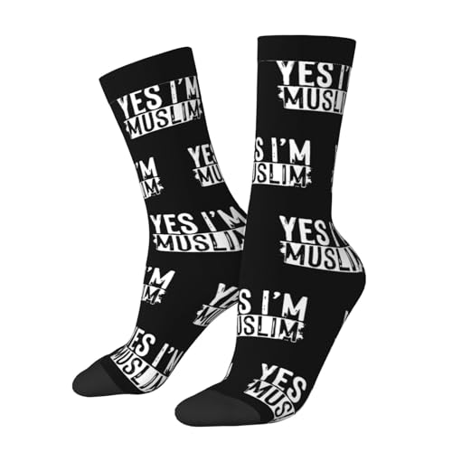 Muslim Islam Arabic Islamic Religious Allah God Be Socks, Unisex Adult Crew Socks, Cotton Cozy Casual Sock - color: 2 Black-1