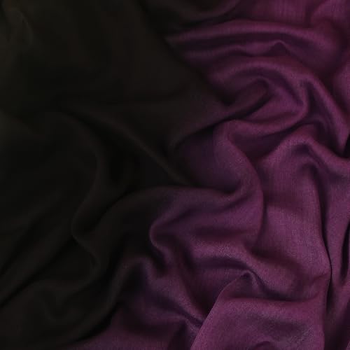 Modal Feel Hijab Scarf for Women, Lightweight Ombre Dual Color - color: 10#blackpurple