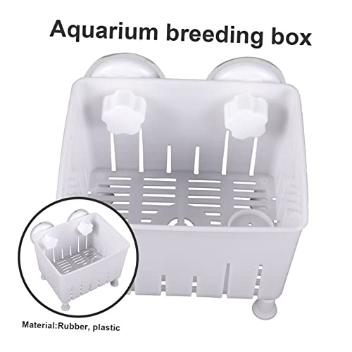 Generic Fish Tank Isolator Aquarium Fish Breeder Box Turtle Breeding Box Aquarium Fish Breeding Box White Small Size Feet and Suction Cups - color: White