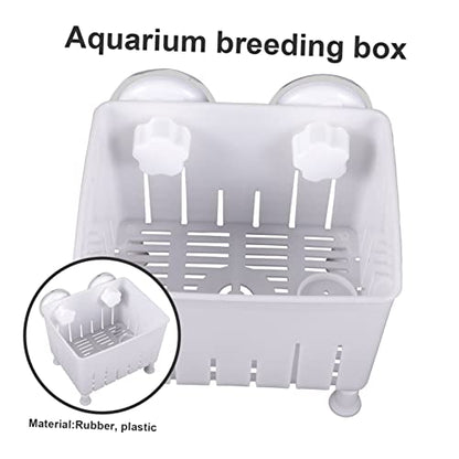 Generic Fish Tank Isolator Aquarium Fish Breeder Box Turtle Breeding Box Aquarium Fish Breeding Box White Small Size Feet and Suction Cups - color: White